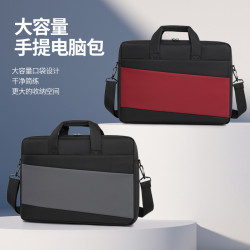 新款男士公文包手提電腦包大容量單肩斜後背包製手提電腦包