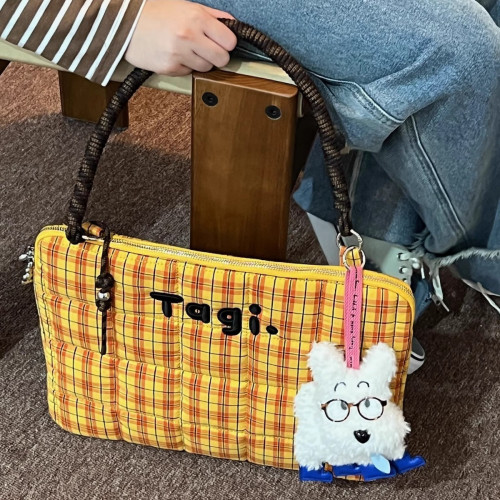 tagi筆記型電腦包編製刺綉手提日常休閒單肩包防摔防震平板電腦包