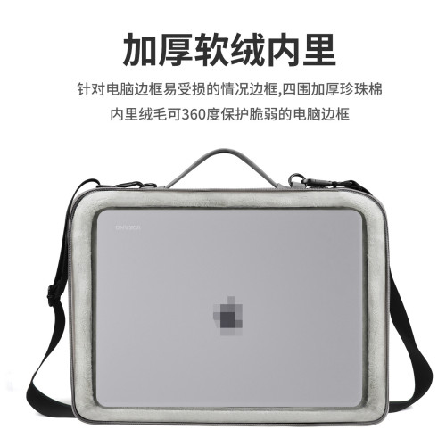 新款筆記型電腦包手提男女氣囊適用蘋果華爲聯想單肩通勤斜後背包