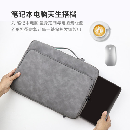 新款筆記型電腦包手提男女氣囊適用蘋果華爲聯想單肩通勤斜後背包