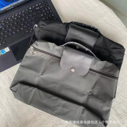 LC輕便折曡尼龍電腦包可放A4紙14寸筆電手提包收納包餃子包