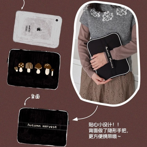 可愛卡通原創設計11寸平板收納包iPad包14寸蘋果筆記型電腦包防震
