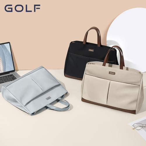 GOLF手提包女士新款牛津布包單肩大包簡約商務通勤14寸手提電腦包