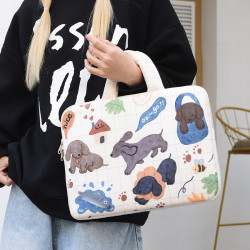 可愛塗鴉插畫電腦內膽包11寸iPad pro平板保護套15寸筆電收納包