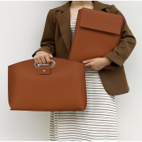 簡約高檔防水手提電腦包時尚大容量托特包上班通勤手提公文包