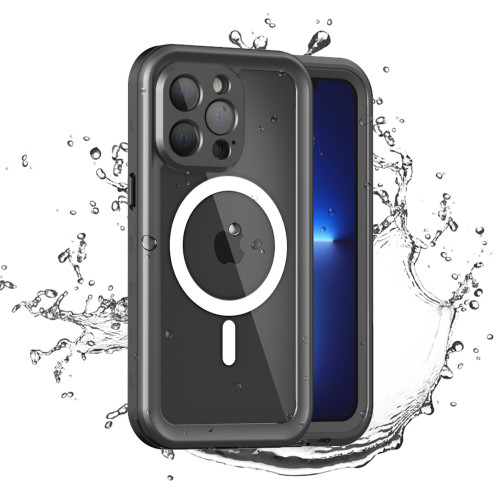 紅辣椒適用iPhone15防水手機殼MagSafe磁吸蘋果14ProMax潛水保護