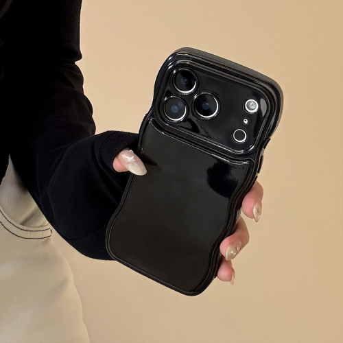 簡約波浪iPhone17蘋果手機殼15pro max純色氣墊13矽膠16適用11軟