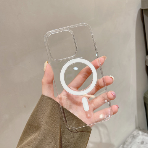 透明磁吸動畫手機殼適用蘋果14promax透明14pro彈窗