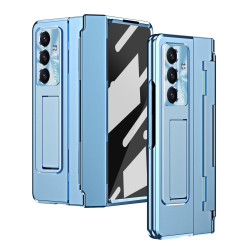 三星zfold7手機殼FOLD6平整鉸鏈折曡保護套FOLD5純色支架防摔適用