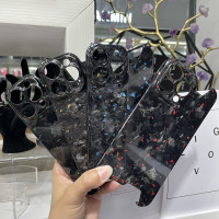 適用iPhone16pro鍛造紋碳纖維手機殼15promax金箔碳纖維14保護套