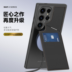 適用三星S25Ultra手機殼三合一雙插卡磁吸支架S24+保護套case