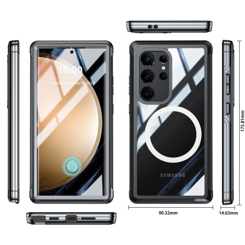 適用三星GalaxyS24透明手機殼S24ultra全包MagSafe磁吸三防戶外殼