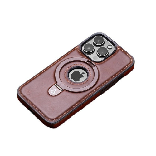 適用蘋果16ProMax磁吸支架手機殼高檔商務皮套iPhone15防摔保護套
