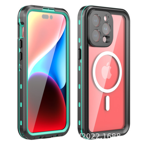 適用iPhone15手機殼蘋果15Pro Max防水磁吸手機保護套防摔16Plus