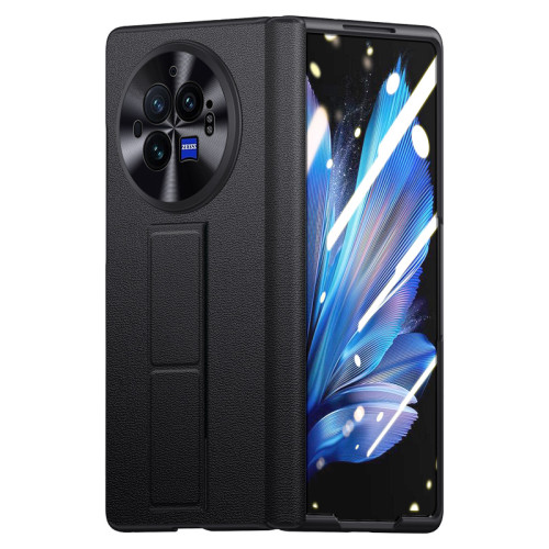 適用VIVOXFold3Pro手機殼腕帶鉸鏈素皮xfold2新款全包支架防摔殼