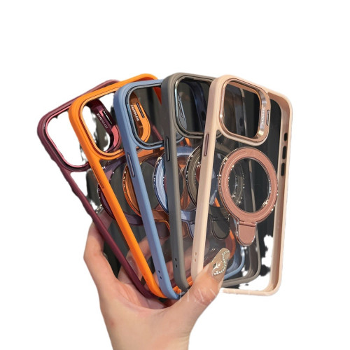 適用蘋果16promax手機殼15簡約透明雙支架iPhone17防摔磁吸保護套 適用蘋果16promax手機殼15簡約透明雙支架iPhone17防摔磁吸保護套