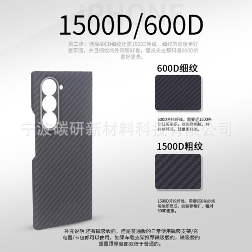 適用三星FOLD6W25手機殼凱夫拉芳綸碳纖維中軸轉軸保護套
