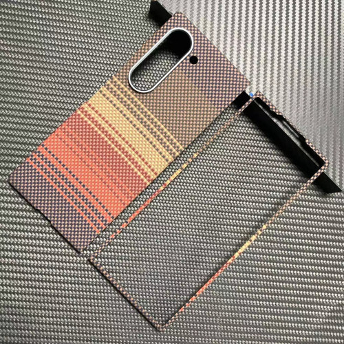 日落黃昏適用於三星zfold6凱夫拉芳綸纖維材質浮織工藝手機殼磁吸