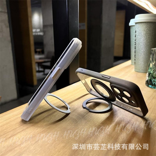 360°旋轉磁吸支架適用蘋果15promax手機殼新款iPhone16高透14/13