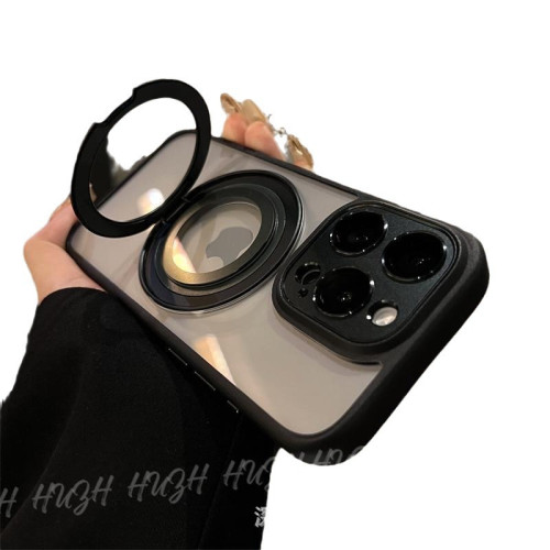 360°旋轉磁吸支架適用蘋果15promax手機殼新款iPhone16高透14/13