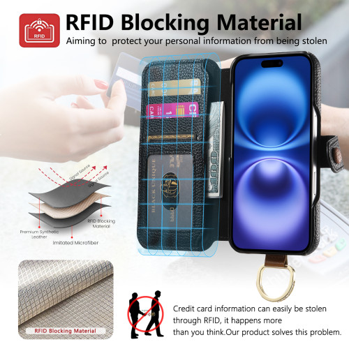 荔枝紋素皮背粘式翻蓋手機皮套適用蘋果17手機殼插卡iPhone16外殼 荔枝紋素皮背粘式翻蓋手機皮套適用蘋果17手機殼插卡iPhone16外殼