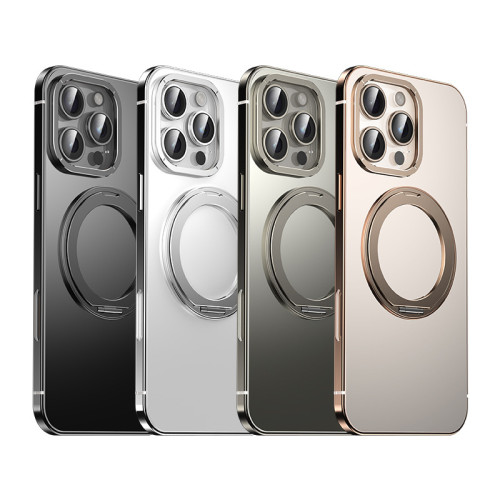 超薄鈦鋼360°新款支架適用蘋果16ProMax手機殼iphone16金屬16pro