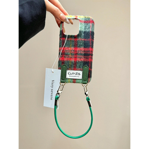 古衆好ins秋冬絨布撞色格紋適用蘋果16promax手機殼iPhone15新款1 古衆好ins秋冬絨布撞色格紋適用蘋果16promax手機殼iPhone15新款1