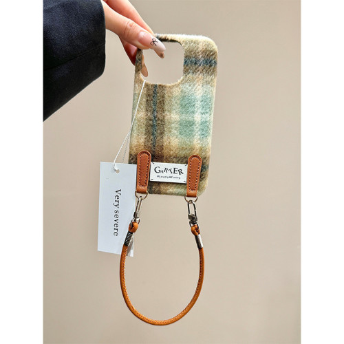 古衆好ins秋冬絨布撞色格紋適用蘋果16promax手機殼iPhone15新款1 古衆好ins秋冬絨布撞色格紋適用蘋果16promax手機殼iPhone15新款1