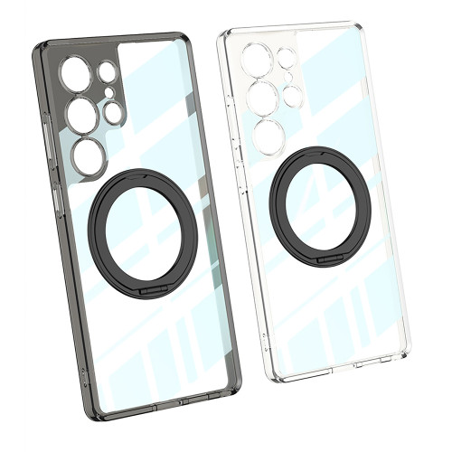 新款三星S25Ultra手機殼透明車用內嵌磁吸無線充支架S25plus適用
