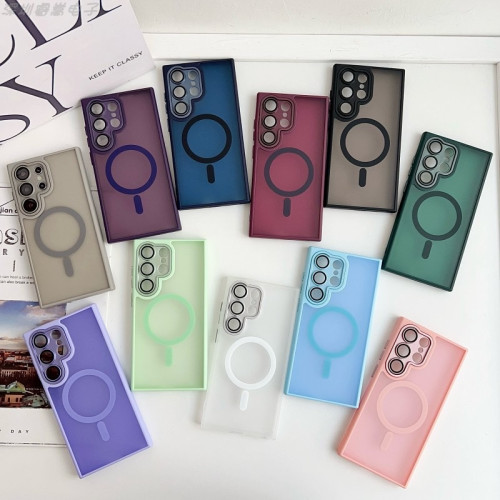 適用三星S25ultra雅盾磨砂膚感磁吸手機殼S24plus帶鏡頭膜保護套 適用三星S25ultra雅盾磨砂膚感磁吸手機殼S24plus帶鏡頭膜保護套