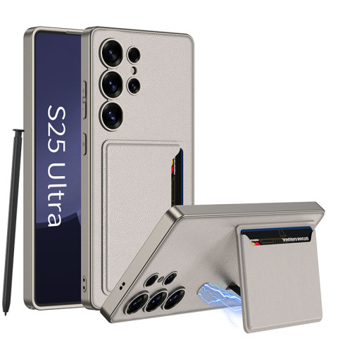 適用三星S25ultra新款手機殼高級感商務潮牌s25+卡包支架皮套
