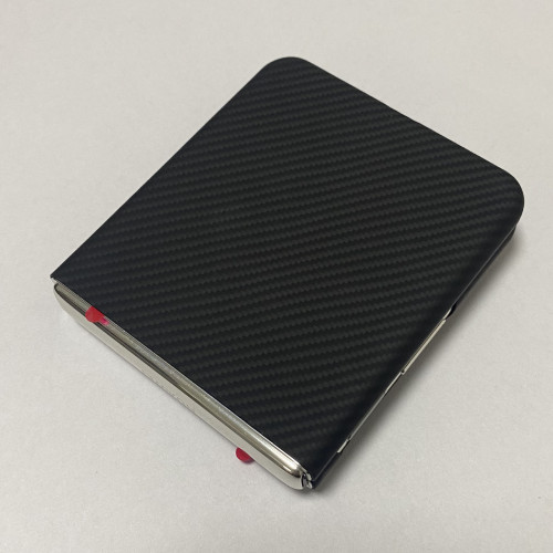 適用華爲pocket2凱夫拉手機殼上下折曡硬邊芳綸纖維手機保護套