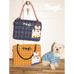Tagi.編織小枕頭刺綉串珠手提單肩防摔防震電腦包筆電包多功能