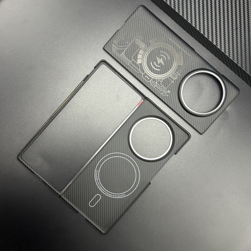適用華爲mate70rs非凡大師凱夫拉手機殼磁吸70rs碳纖維保護套600D