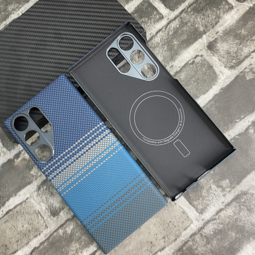 適用三星S23ultra凱夫拉手機殼磁吸SAMSUNG S23U碳纖維保護 套批