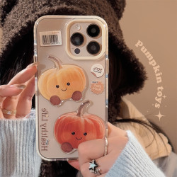 復古卡通南瓜iPhone15蘋果16promax手機殼適用14防摔13透明11立體