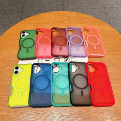 膚感磁吸適用iphone16手機殼磨砂防摔蘋果15promax保護硬殼14