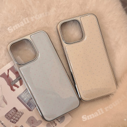 電鍍ins簡約波點適用16蘋果15pro max手機殼iphone14滴膠13高級感