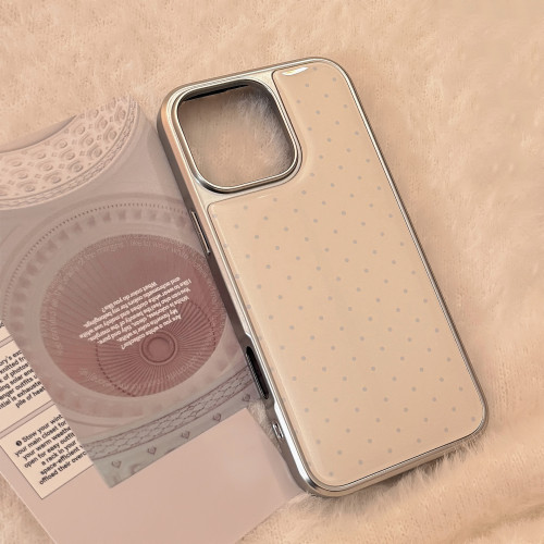 電鍍ins簡約波點適用16蘋果15pro max手機殼iphone14滴膠13高級感