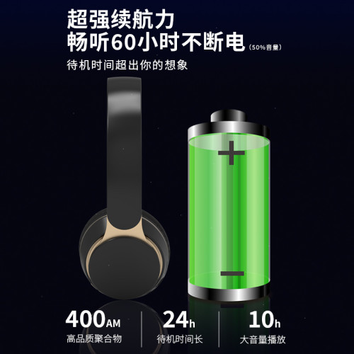 爆款無線頭戴式藍牙耳機重低音立體聲可伸縮折曡運動插卡耳麥