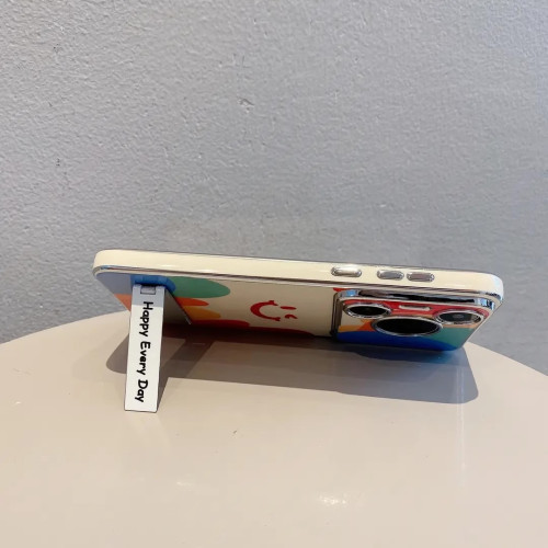 彩虹笑臉適用於蘋果iPhone17手機殼華爲pura80電鍍全包防摔保護套