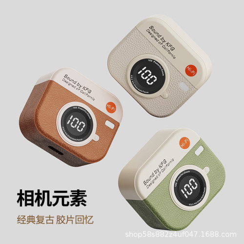 新款Q86復古相機無線藍牙耳機降噪入耳式長續航迷你小巧