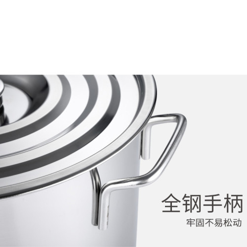 無磁不鏽鋼湯桶大容量高鹵水湯鍋湯桶可曡特掛蓋式加厚雙柄錐形桶