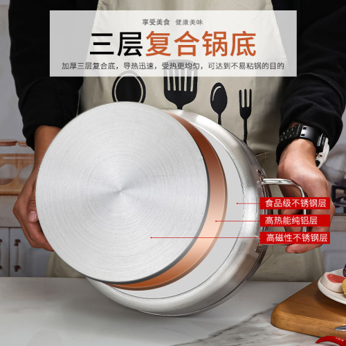不鏽鋼鍋鴛鴦火鍋清湯鍋家用不鏽鋼電磁爐鍋雙耳火鍋鍋具涮鍋