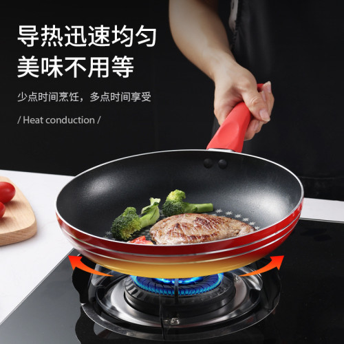 不鏽鋼炒菜不沾鍋 家用廚房平底牛排煎鍋 多功能少油煙炒鍋
