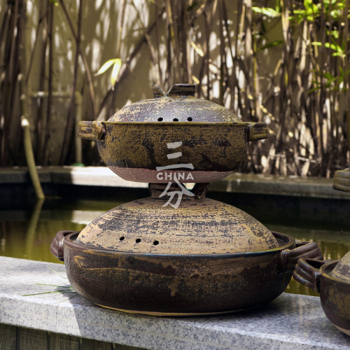 三分燒砂鍋陶土煲湯鍋陶瓷燉湯砂鍋明火家用瓦斯爐日式砂鍋