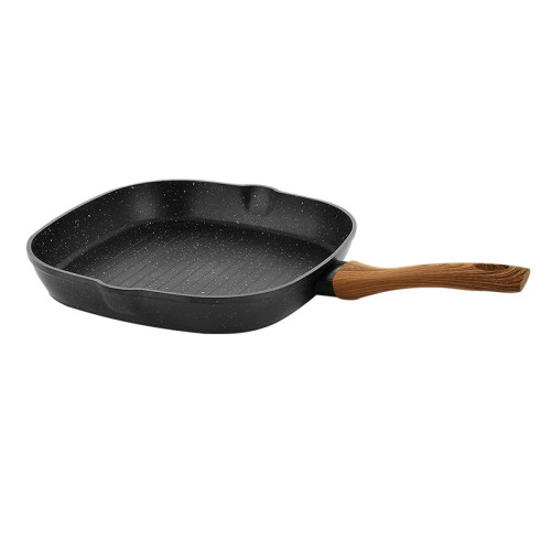 億廚樂牛排煎鍋商用條紋電磁爐瓦斯爐用麥飯石不沾鍋家用平底鍋