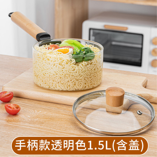 高硼矽玻璃燉鍋明火泡麵鍋微波爐耐高溫透明鍋家用養生鍋燉湯鍋