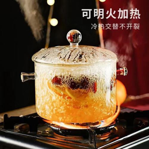 高硼矽玻璃燉鍋燉湯家用透明煮鍋瓦斯明火耐高溫小瓦罐迷你湯鍋碗