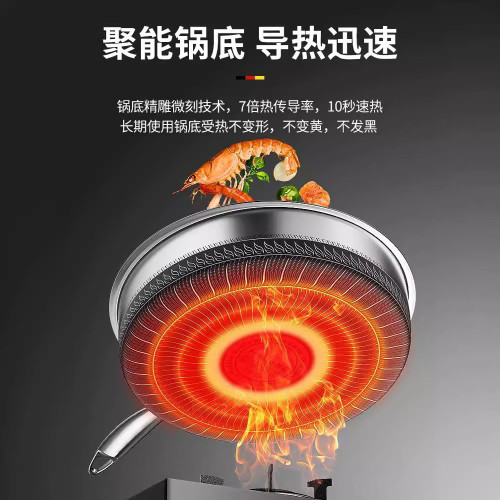 316不鏽鋼加深煎鍋平底鍋高8CM牛排鍋少油煙不沾鍋煎炒一體鍋32cm